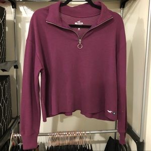 Hollister Quarter Zip Boyfriend Tee